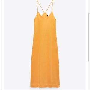 Zara orange strap dress